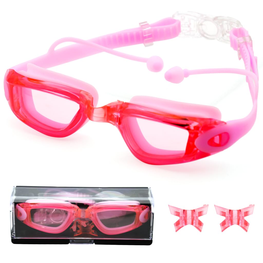Optifit Swim Goggles for Women, Swimming Goggles with Ear Plugs, Swimming Goggles Anti-Fog, UV Protection for Adults Women & Kids with Protection Case Kit, Detachable Swimming Goggles (Pink) Optifit Swim Goggles for Women, Swimming Goggles with Ear Plugs, Swimming Goggles Anti-Fog, UV Protection for Adults Women & Kids with Protection Case Kit, Detachable Swimming Goggles (Pink)